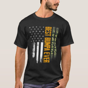 Camiseta Mens Vintage Best Bumpa Ever Camo American Flag Di