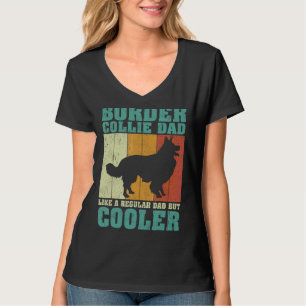 Camiseta Mens Vintage Border Collie Pai Como Um Pai Regular