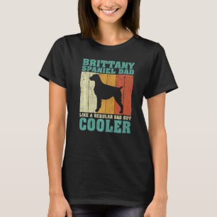 Camiseta Mens Vintage Brittany Spaniel Pai Como Um D Normal
