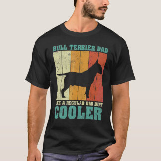 Camiseta Mens Vintage Bull Terrier Pai Como Um Pai Regular 