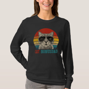 Camiseta Mens Vintage Cat Bonus Pai Melhor Pai De Gato Algu