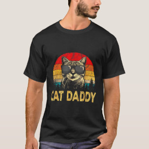Camiseta Mens Vintage Cat Pai Divertido Gato Gato Gato Gift