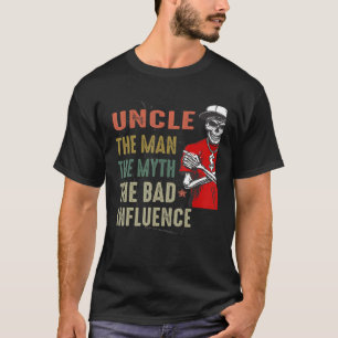 Camiseta Mens Vintage Diversão Tio Man Mito Má Influência F