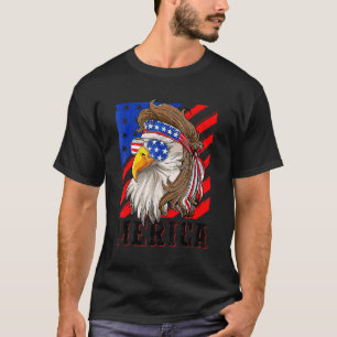 Camiseta Mens Vintage Eagle Mullet 4 De Julho Americano