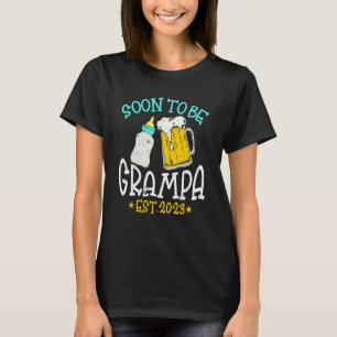 Camiseta Mens Vintage Em Breve Ser Pai De Gravidez Grampa 2