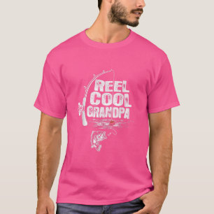 Camiseta Mens Vintage Engraçado Pesca teia Reel Legal Vovô