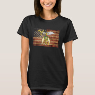 Camiseta Mens Vintage Eua Shriner Mason Flag 4° De Julho Go