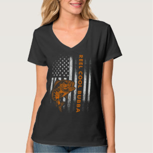 Camiseta Mens Vintage Flag American Reel Legal Bubba Pai