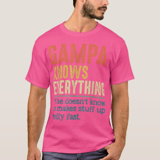 Camiseta Mens Vintage Gampa Knows Everything Funny For Fath