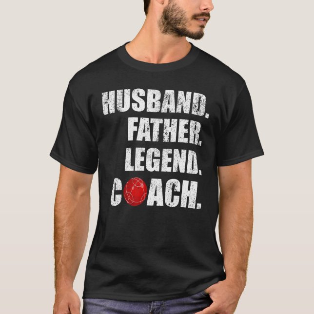 Camiseta Mens Vintage Husband Padre Legend Boccoach Fat (Frente)