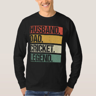 Camiseta Mens Vintage Husband Pai Cricket Player Legenda Go