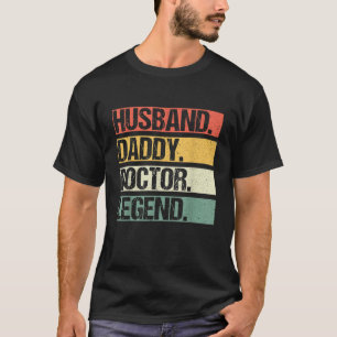 Camiseta Mens Vintage Husband Pai Doctor Hero Family Fath