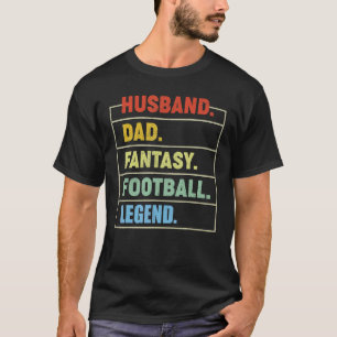 Camiseta Mens Vintage Husband Pai Fantasy Legenda de futebo