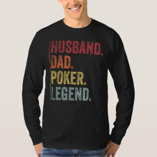 Camiseta Mens Vintage Husband Pai Poker Legenda Para Pais