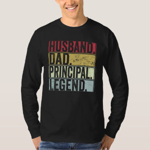 Camiseta Mens Vintage Husband Pai Principal Legenda Pai