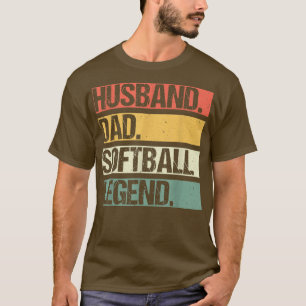 Camiseta Mens Vintage Husband Pai Sofball Legenda Fa