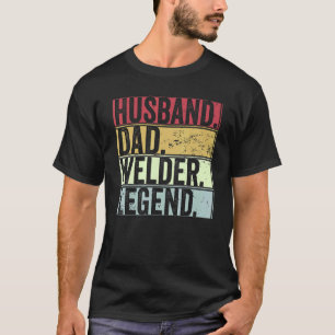 Camiseta Mens Vintage Husband Pai Welder Legend For Fathe