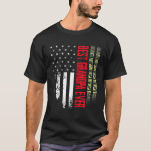 Camiseta Mens Vintage Melhor Avô Ever Camo Bandeira America