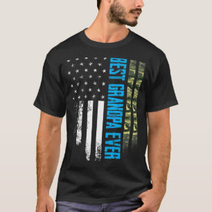 Camiseta Mens Vintage Melhor Avô Ever Camo Bandeira America