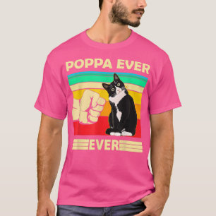 Camiseta Mens Vintage Melhor Gato Poppa De Bump Ajustado En