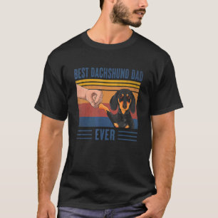 Camiseta Mens Vintage Melhor Pai Dachshund Alguma Vez Fist