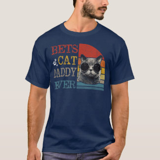 Camiseta Mens Vintage Melhor Pai de Gato do Pai Engraçado