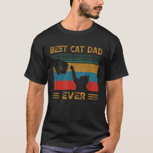 Camiseta Mens Vintage Melhor Pai De Gato Nunca Pulou Gráfic