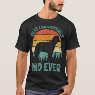 Camiseta Mens Vintage Melhor Pai de Labradoodle Nunca D do