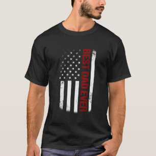 Camiseta Mens Vintage Melhor Pai De Pais De Bandeira Americ