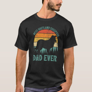 Camiseta Mens Vintage Melhor Pai De Sheepdog Shetland Ever