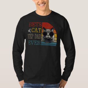 Camiseta Mens Vintage Melhor Pai Etapa De Gato Ever Pai Eta