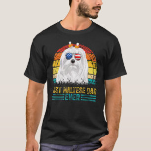 Camiseta Mens Vintage Melhor Pai Maltês de Todos Os Homens