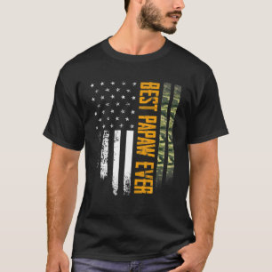 Camiseta Mens Vintage Melhor Papaw Ever Camo American Flag