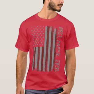 Camiseta Mens Vintage, Melhor Poppie, Padre de Bandeira Ame