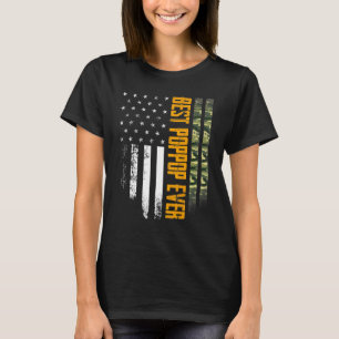 Camiseta Mens Vintage Melhor Poppop Ever Camo American Flag
