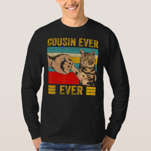 Camiseta Mens Vintage Melhor Primo De Gato Alguma Vez Ajust