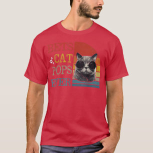 Camiseta Mens Vintage Melhores Pop de Gato Alguma vez Engra