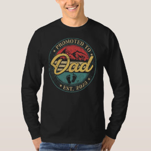 Camiseta Mens Vintage Novo Pai Promovido Ao Pai 2023 Baby A