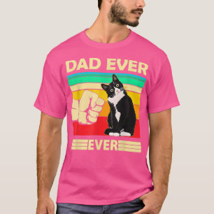Camiseta Mens Vintage O Melhor Pai De Gato Alguma Vez Ajust