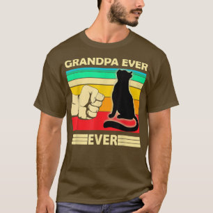 Camiseta Mens Vintage O Melhor Vovô Gato Nunca Bump Ajustad