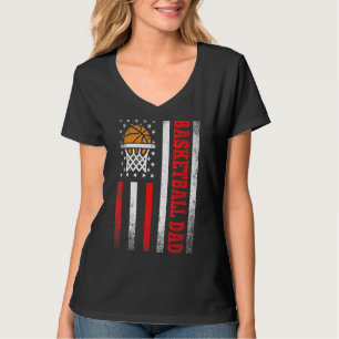 Camiseta Mens Vintage Pai De Basquete Americano Flag Sport