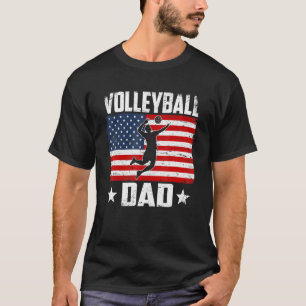 Camiseta Mens Vintage Pai De Voleibol Eua Bandeira Em Spo