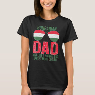 Camiseta Mens Vintage Pai Húngaro Bandeira Hungria Óculos d