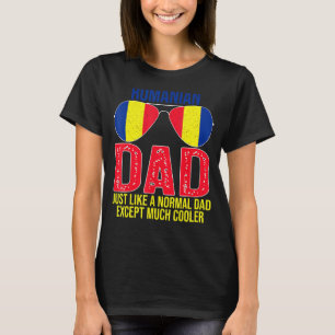 Camiseta Mens Vintage Pai romeno Bandeira Romênia Óculos de