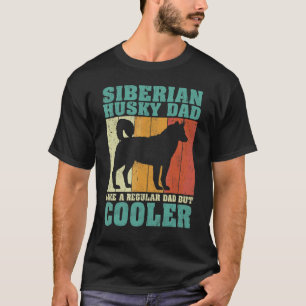 Camiseta Mens Vintage Pai Siberiano Husky Como Um Pai Regul