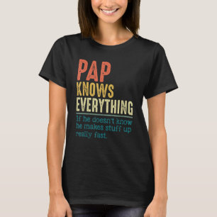 Camiseta Mens Vintage Pap sabe tudo pela pai
