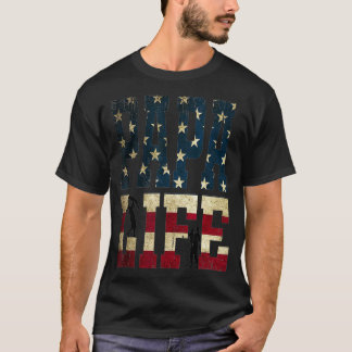 Camiseta Mens Vintage Papa Life America Flag Happy Padre