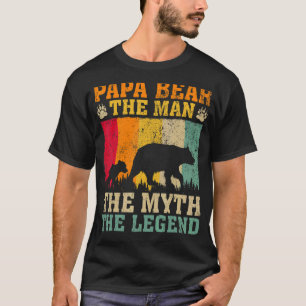 Camiseta Mens Vintage Papa Ursa O Homem Mito Urso Da Lenda