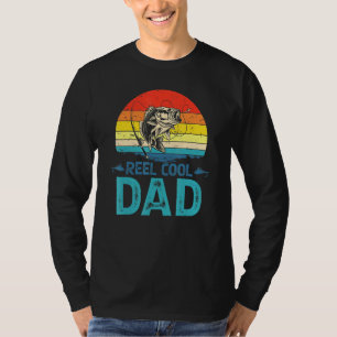 Camiseta Mens Vintage Pesca Reel Pai Pai Legal Son Daugh