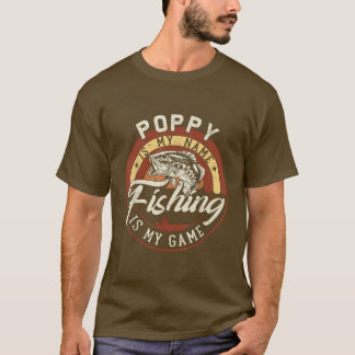 Camiseta Mens Vintage Poppy É Meu Nome Jogo De Pesca Presen